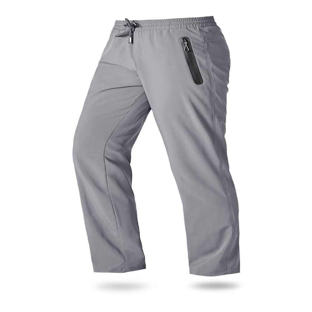 Boladeci Mens Summer Lightweight Sweatpants Hiking Quick Dry Elastic Waist Fishing Casual Lounge Jogger Workout UV Protection Pants for Men Grey 34