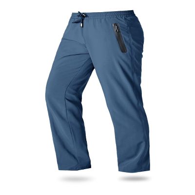 Boladeci Athletic Pants for Men Lightweight Quick Dry Elastic Waist Summer Sweatpants Gym Casual Workout Joggers with Pockets Travel Running Fishing Hiking Pants Blue Grey 36