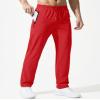 Boladeci Fishing Casual Pants for Men Lightweight Lounge Hiking Stretch Quick Dry Breathable Poylester Summer Travel Camping Sweatpants with Drawstrings Red 36 view 2