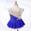 Agoky Kids Girls Floral Print Mock Neck Figure Ice Skating Gymnastic Dress Sequin Ballet Lyrical Jazz Modern Dance Dress Blue&White 6 Years view 4