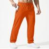 Boladeci Mens Summer Sweatpants Pants Lightweight Quick Dry Elastic Waist Drawstring Stretch Casual Athletic Joggers with Pockets Travel Running Fishing Gym Hiking Pants Orange 34 view 2