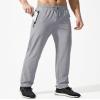 Boladeci Pants Men Lightweight Quick Dry Elastic Waist Summer Sweatpants UV Sun Protection Gym Workout Camping Athletic Joggers with Pockets Travel Running Fishing Hiking Pants Light Grey view 2