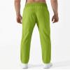 Boladeci Fishing Casual Pants for Men Lightweight Lounge Hiking Stretch Quick Dry Breathable Poylester Summer Travel Camping Sweatpants with Drawstrings Green 40 view 4