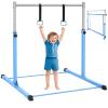 Gymnastics Bar for Kids Ages 3-15 | Sturdy Steel Home Gym, Adjustable Height (3 to 5 ft) with Anti-Slip Base, Easy Assembly view 1