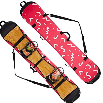 WEALTHY73 Portable Snowboard Bag Snowboard Protector One Shoulder Ski Equipment Storage Bag SBR Rubber Waterproof Wear-Resistant Fabric,Red,150CM