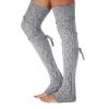aoozleny Leg Warmers,Knitted Crochet Boot Socks Warm Thigh High socks for Womens Girls (Gary) view 2