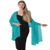 Chiffon Shawls and Wraps for Evening Dresses Women Elegant Soft Scarf Bridal Scarve Wedding Stole (Turquoise, Plus Size) view 4