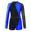 Agoky Kids Girls Ballet Dance Unitard Yoga Outfit Long Sleeve Biketard Rhinestone Gymnastics Leotard Athletic Tracksuit Royal Blue 6 Years view 2