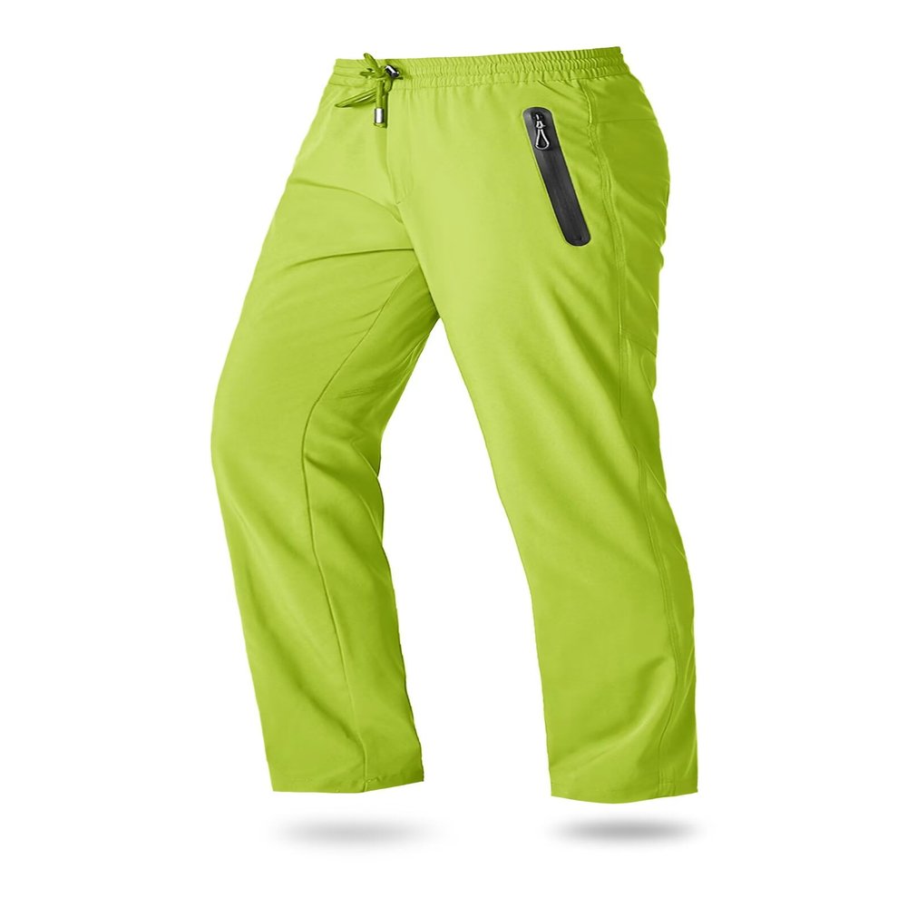 Boladeci Fishing Casual Pants for Men Lightweight Lounge Hiking Stretch Quick Dry Breathable Poylester Summer Travel Camping Sweatpants with Drawstrings Green 34