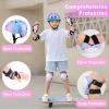FIODAY Kids Helmet Knee Pads for Kids Unicorn Knee and Elbow Pads Wrist Guards Adjustable Protective Gear Set for Girls Boys Sports Skateboard, Blue Purple, 3-8 Years view 2