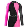 Agoky Kids Girls Ballet Dance Unitard Yoga Outfit Long Sleeve Biketard Rhinestone Gymnastics Leotard Athletic Tracksuit Rose 10 Years view 2