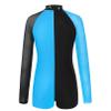 Agoky Kids Girls Ballet Dance Unitard Yoga Outfit Long Sleeve Biketard Rhinestone Gymnastics Leotard Athletic Tracksuit Blue Green 12 Years view 3
