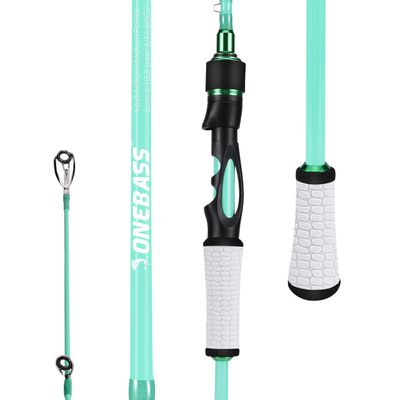 One Bass Fishing Rod, Spinning & Casting Fishing Pole with 30 Ton Carbon Fiber-7' Spinning- Blue