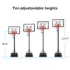 Yoluckea Portable Basketball Hoop, Adjustable Teenager Basketball Rack, Outdoor/Indoor Adjustable Height Basketball Set for Youth 7-10ft view 2