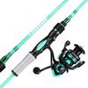 One Bass Spirit Flame Fishing Rod Reel Combo, Spinning & Baitcasting Fishing Pole with Graphite 2Pc Blanks, Stainless Steel Guides-6' Spinning Blue with 1000 Reel view 1
