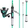 One Bass Spirit Flame Fishing Rod Reel Combo, Spinning & Baitcasting Fishing Pole with Graphite 2Pc Blanks, Stainless Steel Guides-6' Spinning Blue with 1000 Reel view 3