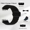 Wearlizer 3 Packs Adjustable Elastic Band Compatible with Fitbit Charge 6 Bands/Charge 5 Bands for Women Men, Stretchy Loop Strap Soft Nylon Sport Wristband Accessories for Charge 6/5 Fitness Tracker view 3