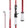 One Bass Fishing Rod, Spinning & Casting Fishing Pole with 30 Ton Carbon Fiber-6'6" Casting- Red view 1