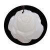 1PC Natural Gemstone Rose Pendant White Jade Quartz Flower Shape Charm Necklace Jewelry for Woman Jewellery DIY Gift view 1