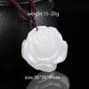 1PC Natural Gemstone Rose Pendant White Jade Quartz Flower Shape Charm Necklace Jewelry for Woman Jewellery DIY Gift view 3