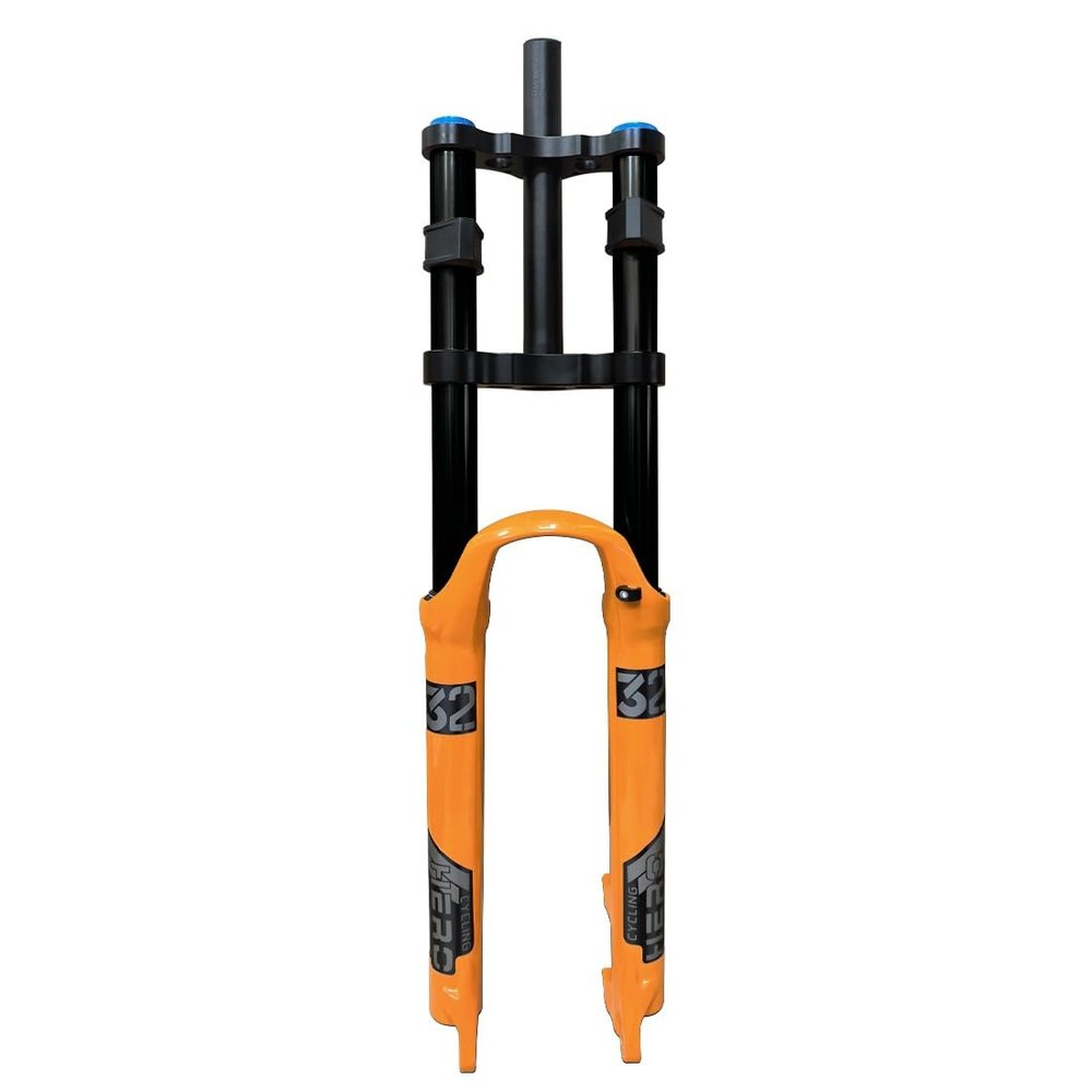 HSQMA DH Downhill Mountain Bike Suspension Fork 26 27.5 29 Inch Travel 160mm Air Fork Double Shoulder Front Fork 1-1/8 Straight Tube with Lockout