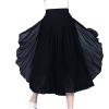 DGHM-JLMY Women's Chiffon Wide Leg Culottes High Waist Casual Palazzo Dress Pant Loose Layer Elastic Waist Pants (Black,Medium,5,OZ) view 1