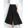 DGHM-JLMY Women's Chiffon Wide Leg Culottes High Waist Casual Palazzo Dress Pant Loose Layer Elastic Waist Pants (Black,Medium,5,OZ) view 3