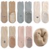 Exegawe Baby Non Slip Socks Winter - 5 Pairs Toddler Kids Thick Warm Crew Socks with Grips (Animal Solid,S/6-12m), Infant view 1