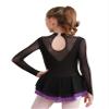 Loyan Kids Girls Shiny Ice Figure Skating Dress Mesh Long Sleeve Roller Skating Dance Competition Performance Costume Purple 6 Years view 2