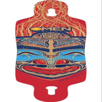Omen Boards Native American Mask Drop Through with Flex Longboard Skateboard Deck - 9.12" x 41.5"