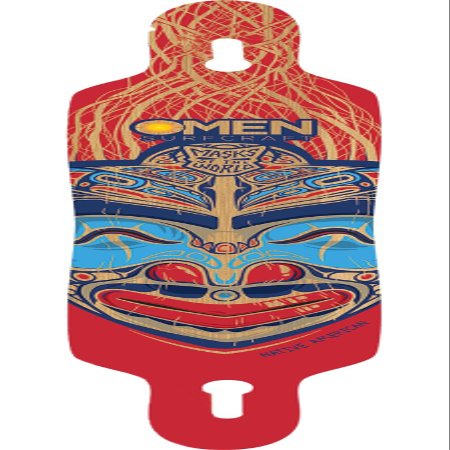 Omen Boards Native American Mask Drop Through with Flex Longboard Skateboard Deck - 9.12" x 41.5"
