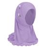 GREUS Girls Hijab Scarf Kids Muslim Headscarf Flower Islamic Arab Head Scarf Wrap One Piece Instant Hijabs for 2-6Y view 1