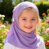 GREUS Girls Hijab Scarf Kids Muslim Headscarf Flower Islamic Arab Head Scarf Wrap One Piece Instant Hijabs for 2-6Y view 2
