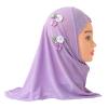 GREUS Girls Hijab Scarf Kids Muslim Headscarf Flower Islamic Arab Head Scarf Wrap One Piece Instant Hijabs for 2-6Y view 3