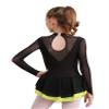 Loyan Kids Girls Shiny Ice Figure Skating Dress Mesh Long Sleeve Roller Skating Dance Competition Performance Costume Yellow 6 Years view 2