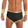 LiiYii Men's Halloween Costume Ancient Greek Roman Skirt with Cuffs Outfits Party Fancy Dress Black XX-Large view 1