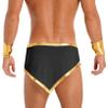 LiiYii Men's Halloween Costume Ancient Greek Roman Skirt with Cuffs Outfits Party Fancy Dress Black XX-Large view 2