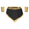 LiiYii Men's Halloween Costume Ancient Greek Roman Skirt with Cuffs Outfits Party Fancy Dress Black XX-Large view 3