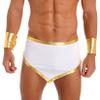 Zaldita Men's Ancient Greek Roman Skirt with Cuffs Suits Halloween Party Cosplay Role Play Costume White 3X-Large view 1