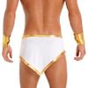 Zaldita Men's Ancient Greek Roman Skirt with Cuffs Suits Halloween Party Cosplay Role Play Costume White 3X-Large view 3