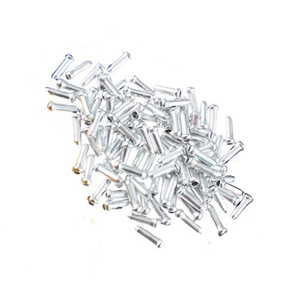 30 Pieces Cable End Crimps Bike Cable End Caps Aluminum Alloy Brake End Tips Shifter for Road Mountain Bikes Mountain Bicycle (Silver)