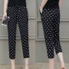 DGHM-JLMY Women's Summer High Waist Slim Harem Ninth Pants Drawstring Elastic Waist Ankle Length Pants Stretch Tapered Pants (Black,Medium,5,OZ) view 2