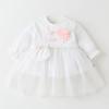 Baby Girls Outfit Kids Toddler Girls Solid Spring Winter Lace Long Sleeve Warm Thick Tulle Princess (White, 9-12 Months) view 2