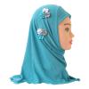 GREUS Girls Hijab Scarf Kids Muslim Headscarf Flower Islamic Arab Head Scarf Wrap One Piece Instant Hijabs for 2-6Y view 3