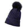 Kids Winter Knit Hat Warm Fleece Lined Hats Children Cable Baby Cute Pompom Cap for 0-3 Years Old Girls (Navy, One Size) view 1