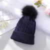 Kids Winter Knit Hat Warm Fleece Lined Hats Children Cable Baby Cute Pompom Cap for 0-3 Years Old Girls (Navy, One Size) view 2