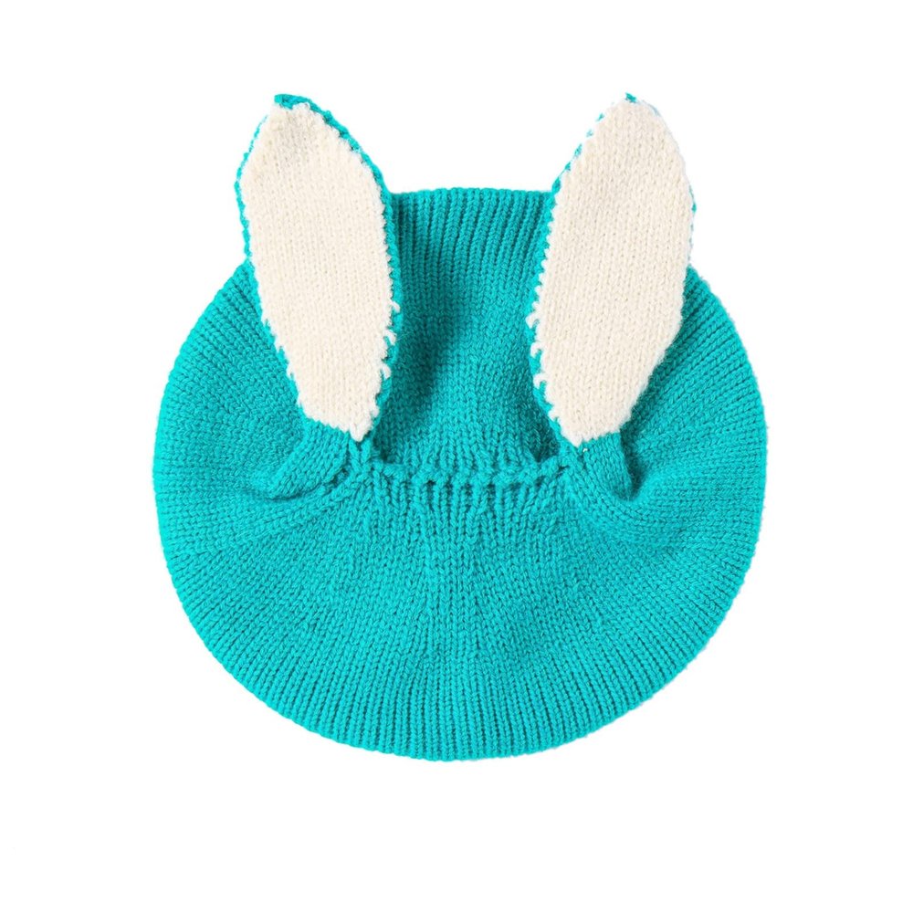 Infant Baby Girls Boys Soft Warm Knit Hat Winter Patchwork Rabbit Ear Cap Hat Baby Hats 6-12 Months (Sky Blue, One Size)