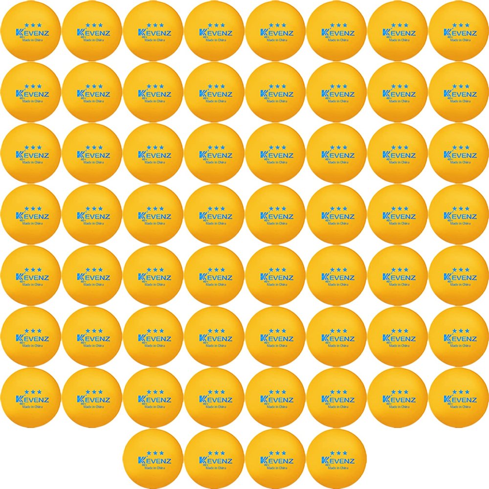 KEVENZ 3 Star Ping Pong Balls, 60 Pack Advanced Table Tennis Balls, Bulk Outdoor and Indoor Ping-Pong Balls for Training, Competition and More, Orange