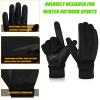 MOREOK Winter Gloves for Men/Women -10F 3M Thinsulate Warm Touch Screen Snow Ski Bicycle Bike Gloves for Driving/Cycling/Running/Hiking-Black-XXL view 3