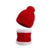 Baby Warm Hat Toddler Scarf Boy Girl Knitted Neck Warmer Infant Scarves Kids Pompom Hats Circle Loop (Red, One Size) view 1